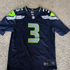 Nike Seahawks Navy and Lime Green Football Jersey men’s